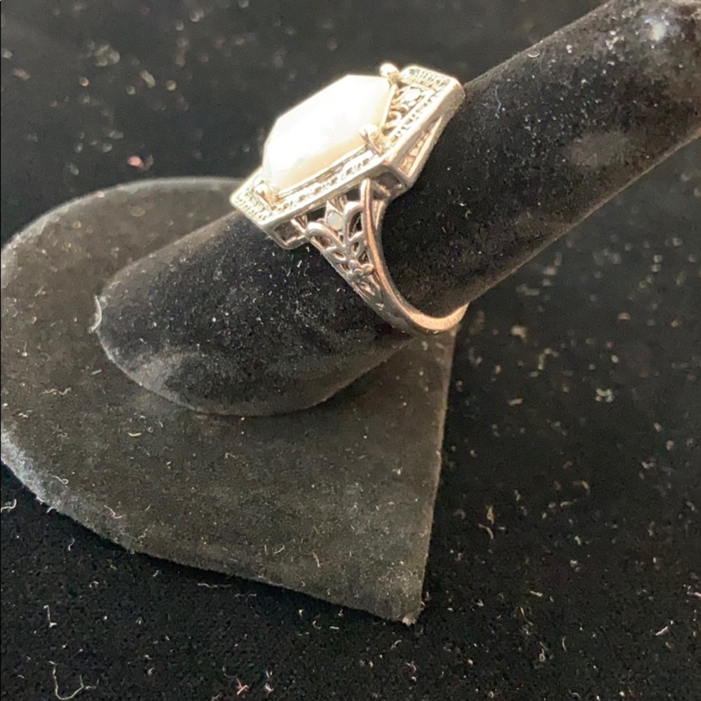 Opal Antique Vintage Style Silver fashion ring - Picture 2 of 5